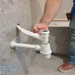 Proponowane przez KLIMA-TOP przygotowanie podłączenia skroplin nad syfon umywalkowy